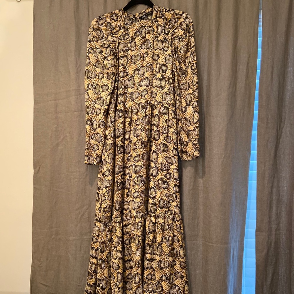 Zara long sleeve snake dress